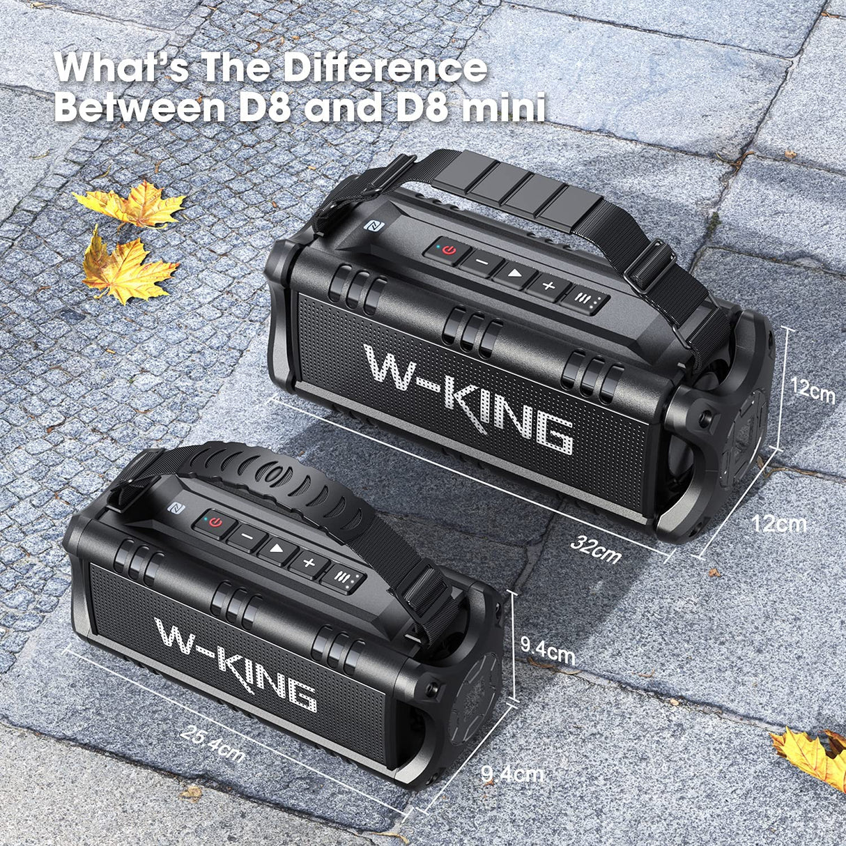W-King 30W Portable Wireless Speakers Waterproof, 24 Hours Playtime, 5000mAh Battery with Punchy Bass