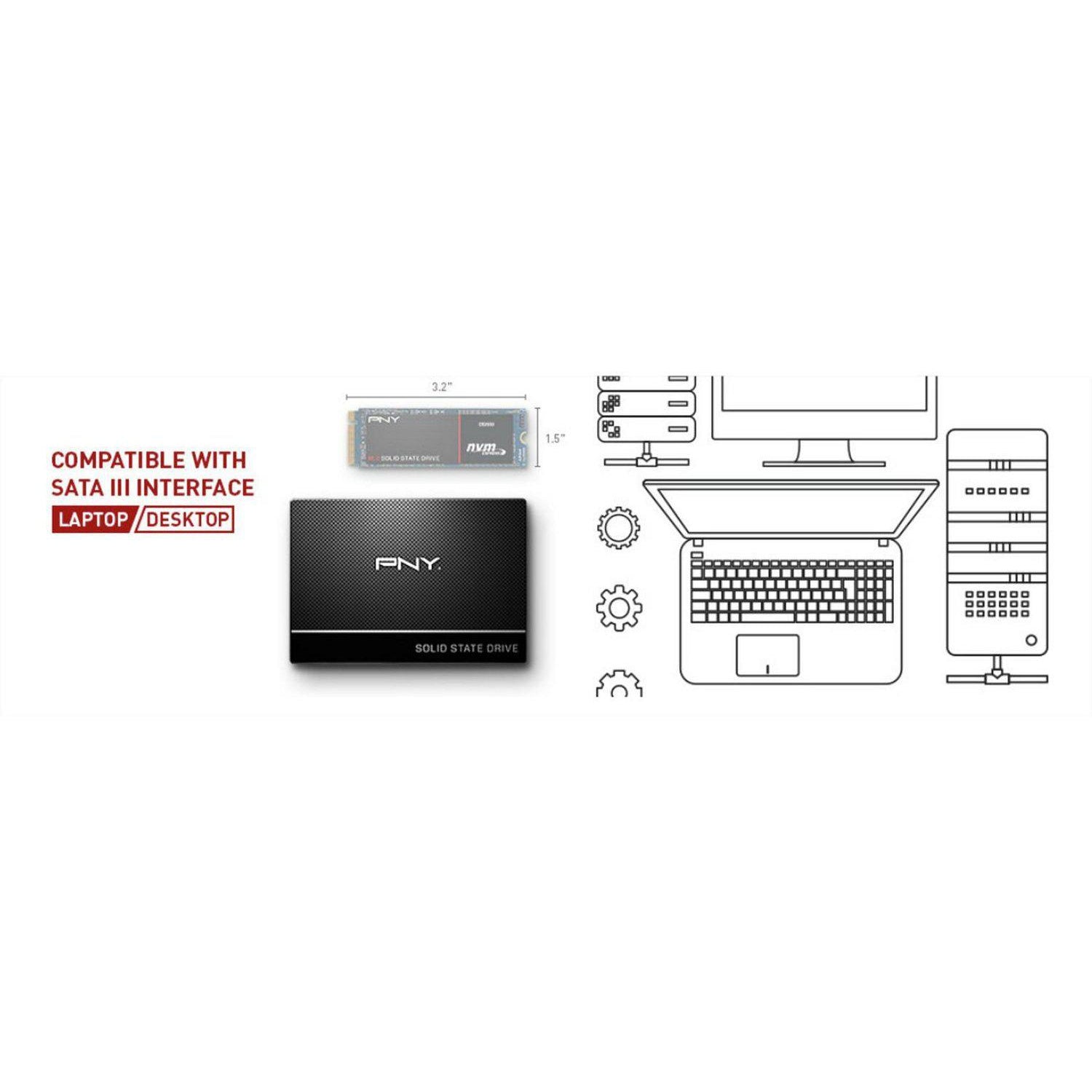 PNY CS900 240GB Solid State SSD Internal Hard Drive