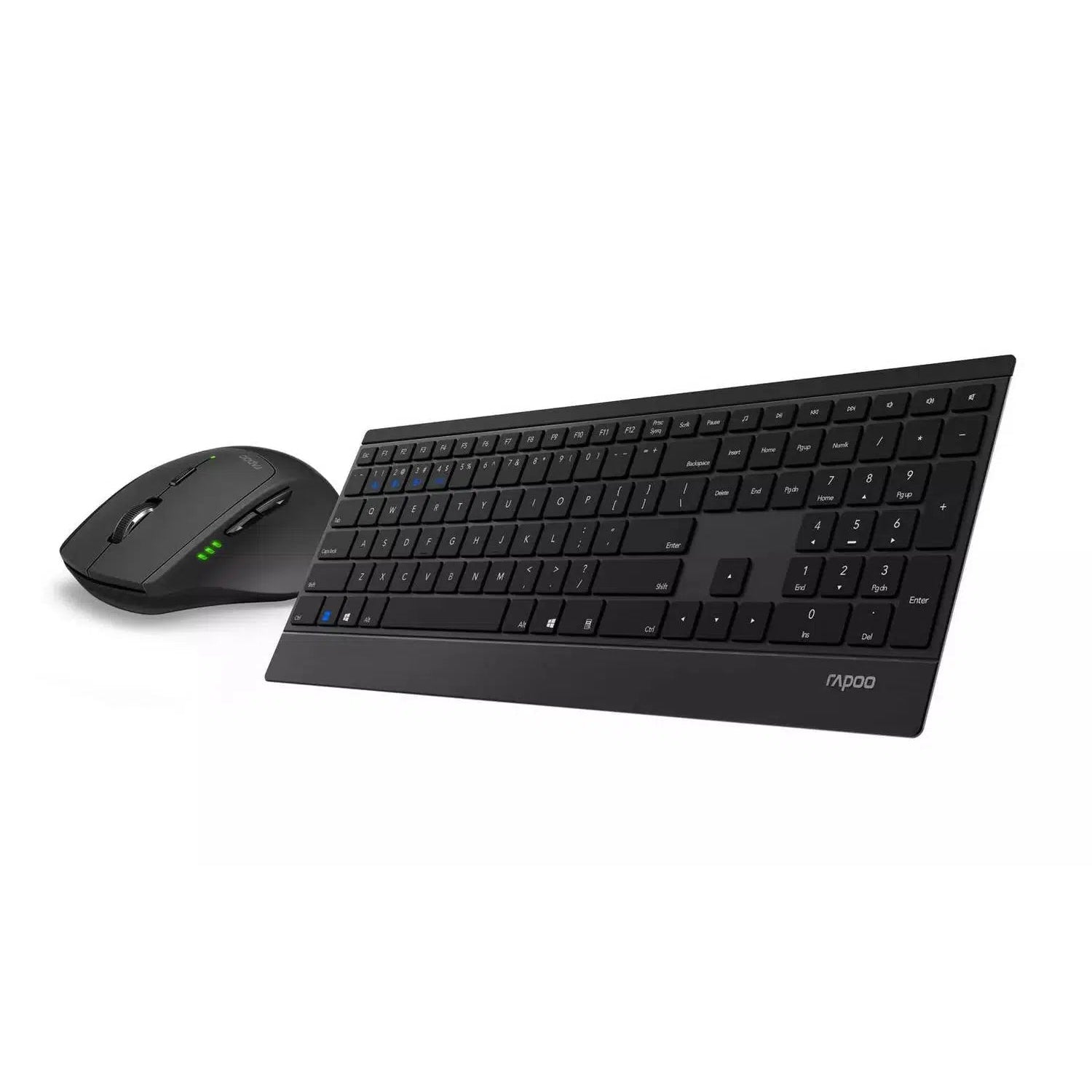 Rapoo 9500M Multi-Mode Wireless Mouse and Keyboard, Black - Refurbished Excellent