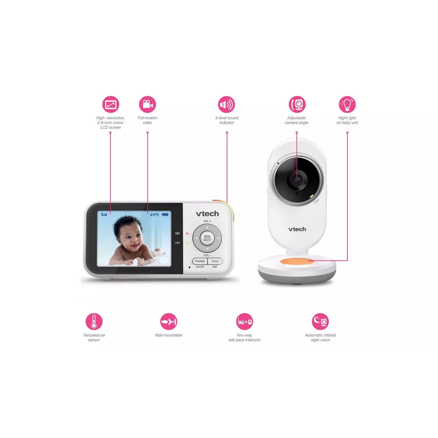 VTech VM3254 Full 2.8inch Colour Video Baby Monitor