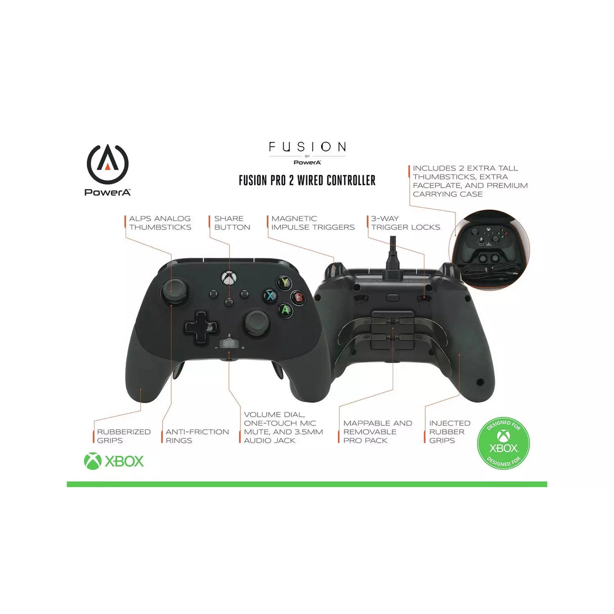 PowerA Xbox Series X/S FUSION Pro 2 Wired Controller - Black