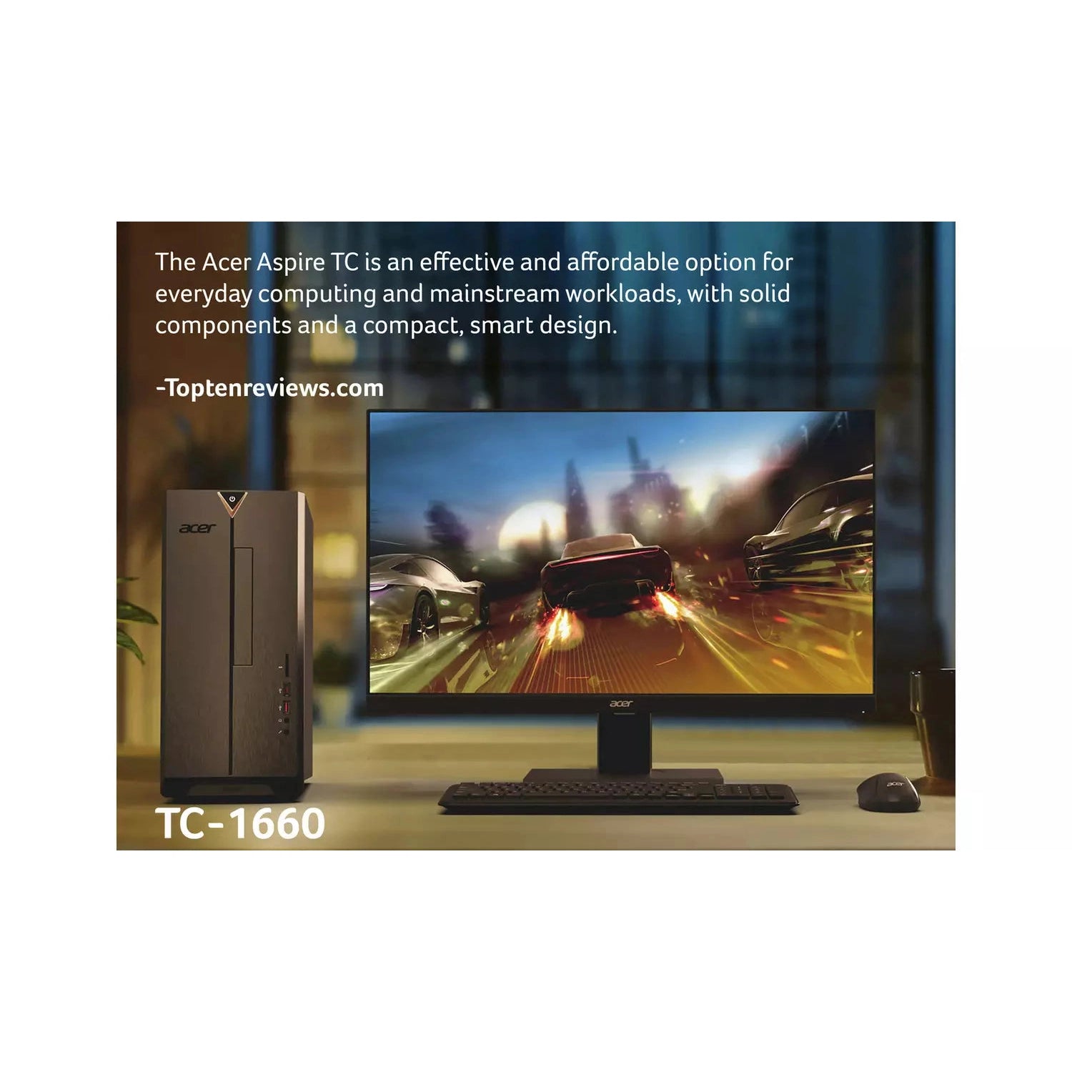 Acer TC-1660 Desktop PC, Intel Core i5-11400, 8GB Ram, 2TB HDD, Black