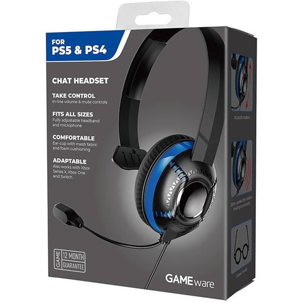 Gameware PS4 Single Ear Headset - Blue & Black
