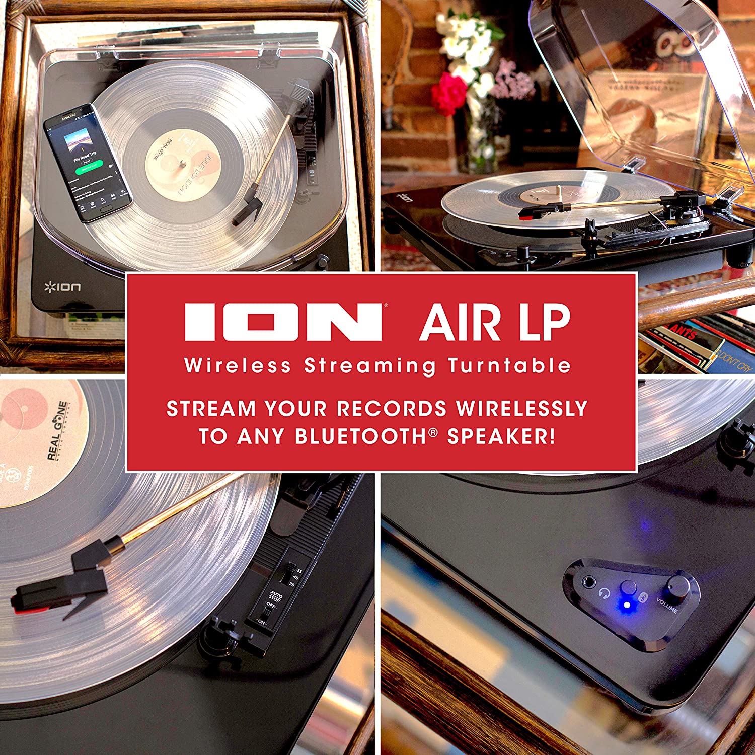 ION Air LP Wireless Streaming Turntable - Black