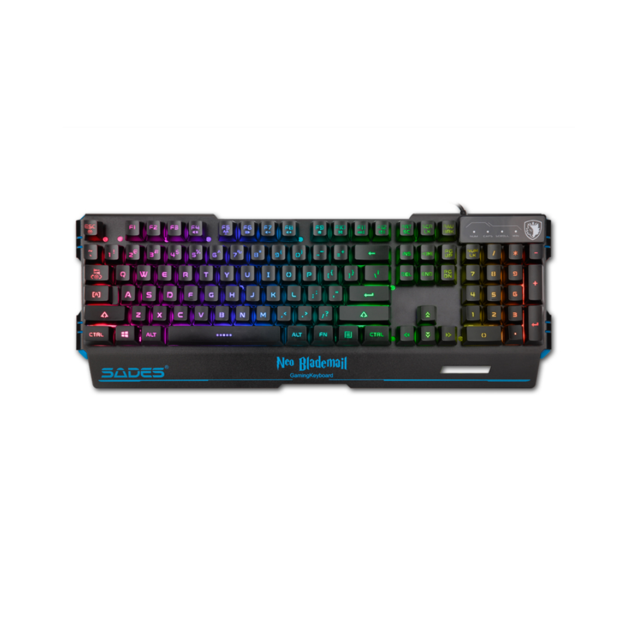 Sades NEO Blademail Gaming Keyboard Membrane 104 Keys Multimedia Wired RGB Keyboard With 5 RGB 7 Colors For PC Gamers