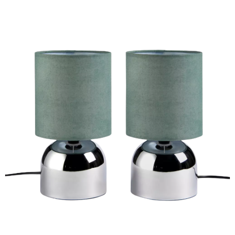 John Lewis & Partners Lucy Touch Table Lamps - Set of 2 - Alpine / Chrome