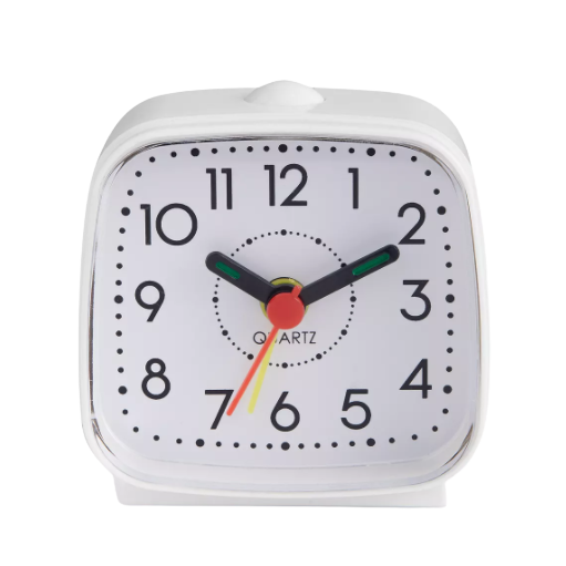 John Lewis & Partners Analogue Alarm Clock - White