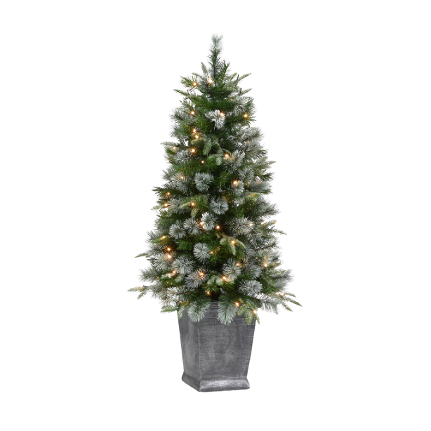 John Lewis & Partners St. Anton Potted Pre-lit Christmas Tree, 4.5ft