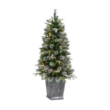 John Lewis & Partners St. Anton Potted Pre-lit Christmas Tree, 4.5ft