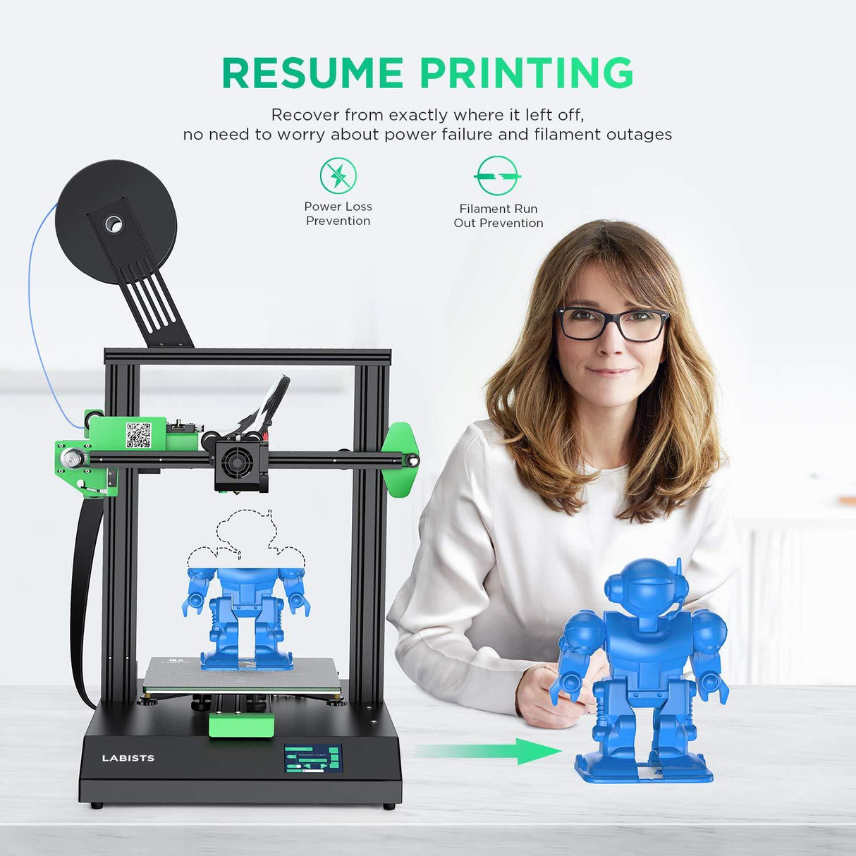 Labists ET4 3D Printer, Auto Leveling 3D Printer DIY Kit, Black