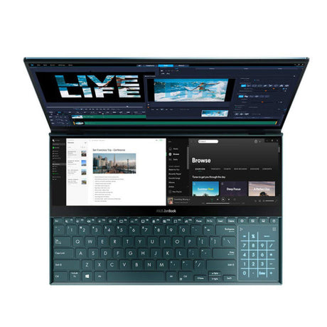 ASUS ZenBook Pro Dual Screen Laptop Intel Core i7-9750 16GB RAM 512GB SSD 15.6" 4K Touchscreen RTX 2060