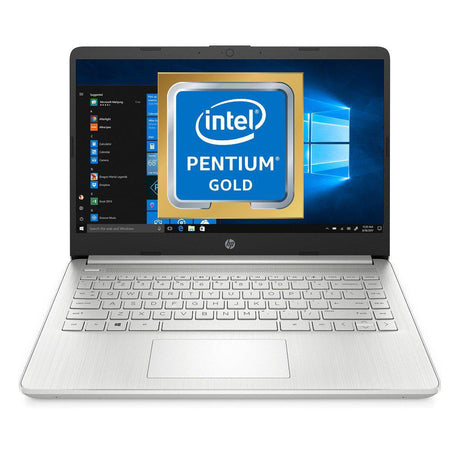 HP 14S-DQ0030NA 14" Laptop, Intel Pentium, 4GB, 128GB, 1E6Z5EA#ABU, Silver