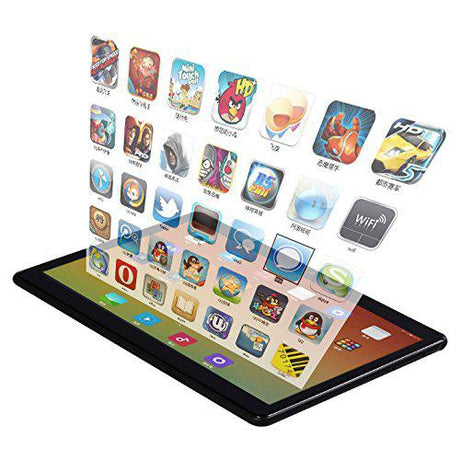 KuBi 4G LTE 10.1 Inch Android Octa-Core Tablet PC, Google Android 7.0, 4GB RAM, 64GB - Black
