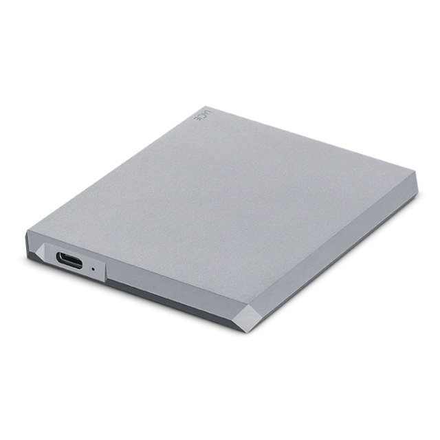 Lacie 2TB Mobile Drive USB-C Portable Hard Drive - Silver - Refurbished Excellent