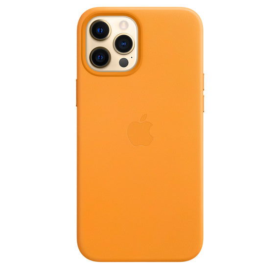 Apple iPhone 12 Pro Max Leather Case with MagSafe, California Poppy (MHKH3ZM/A)