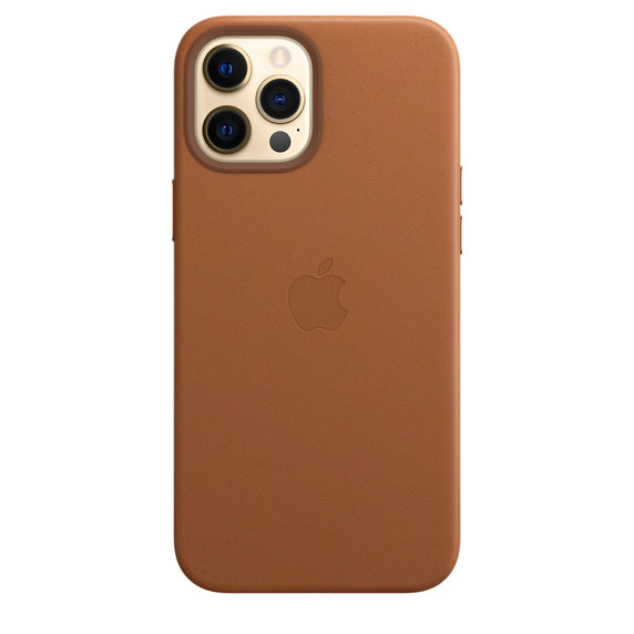 Apple iPhone 12 Pro Max Leather Case with MagSafe, Saddle Brown (MHKL3ZM/A)