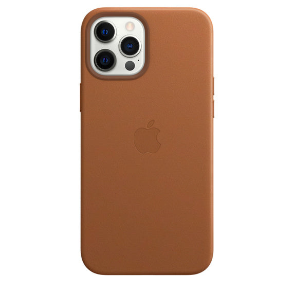 Apple iPhone 12 Pro Max Leather Case with MagSafe, Saddle Brown (MHKL3ZM/A)