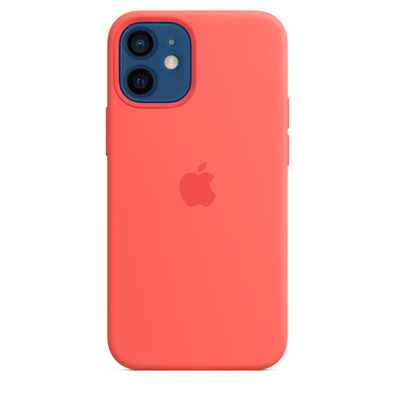 Apple iPhone 12 Mini Silicone Case with MagSafe, Pink Citrus (MHKP3ZM/A) - Pristine