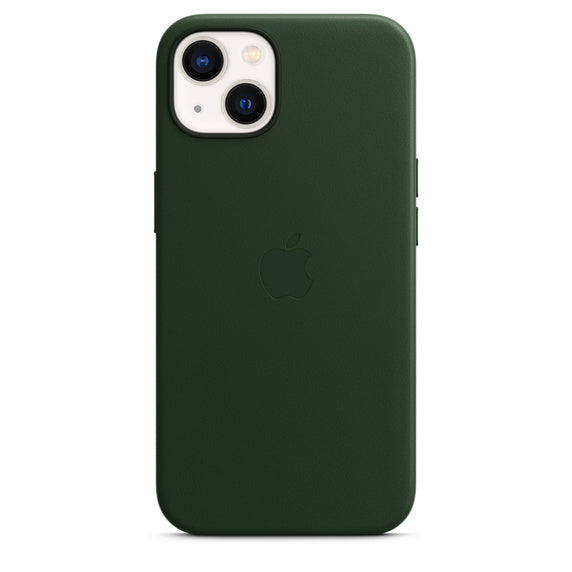 Apple iPhone 13 Leather Case - Sequoia Green (New)