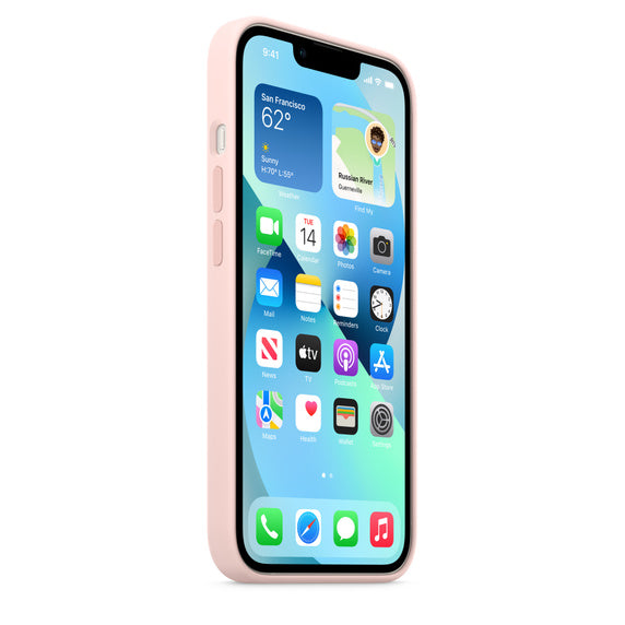 Apple iPhone 13 Silicone Case with Magsafe - Chalk Pink