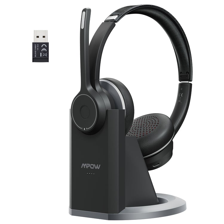 Mpow HC5 Pro Bluetooth Headset with Charging Stand