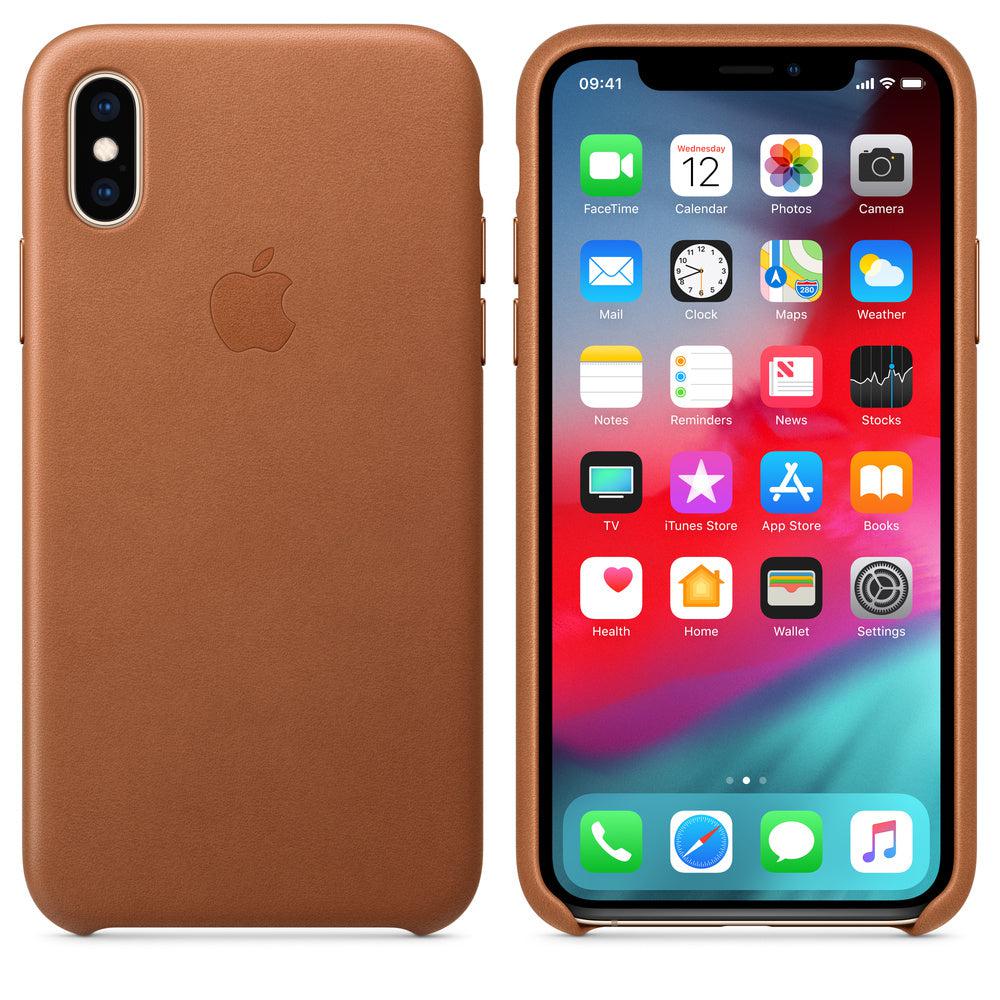 Apple iPhone XS Leather Case - Saddle Brown
