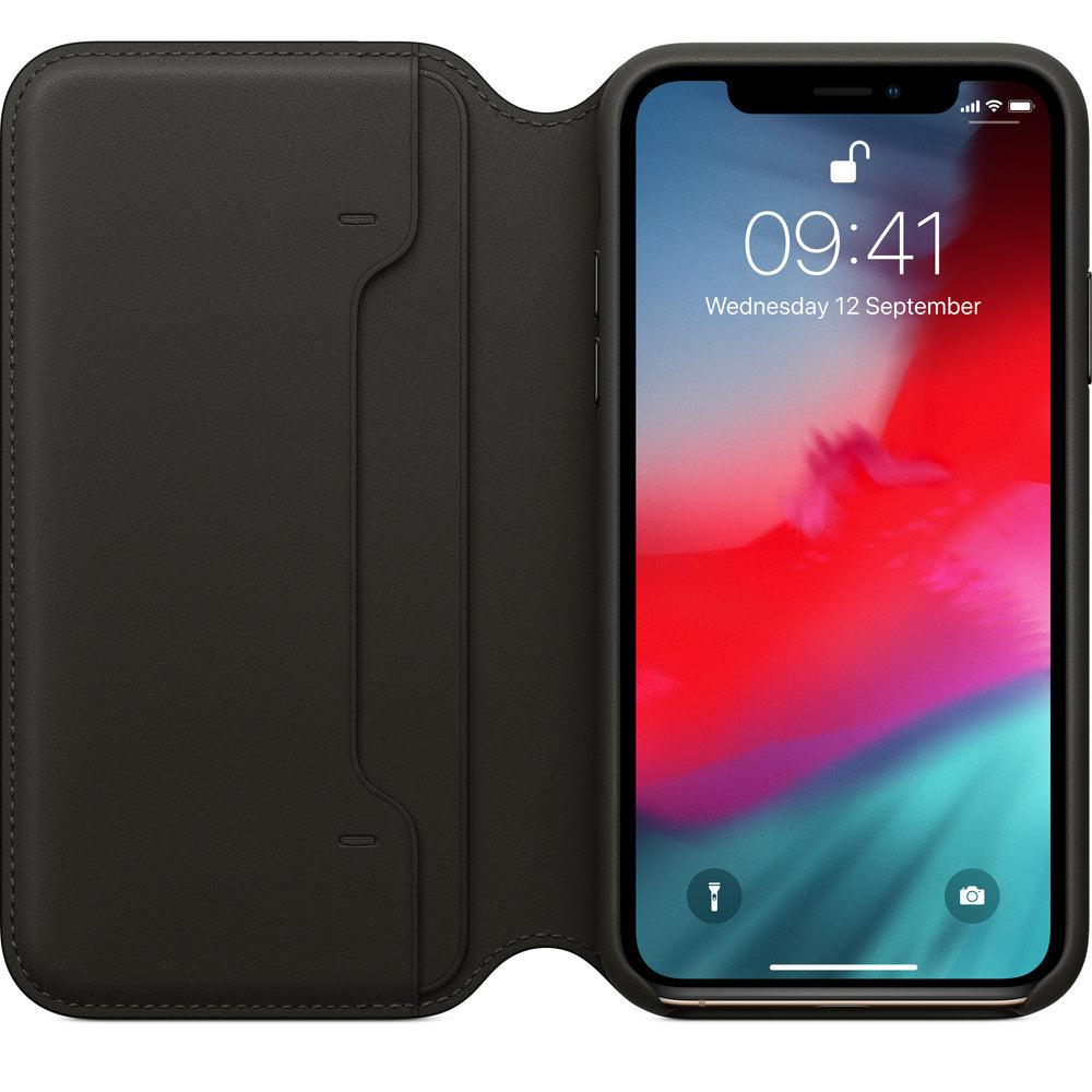 Apple iPhone XS Leather Folio - Black