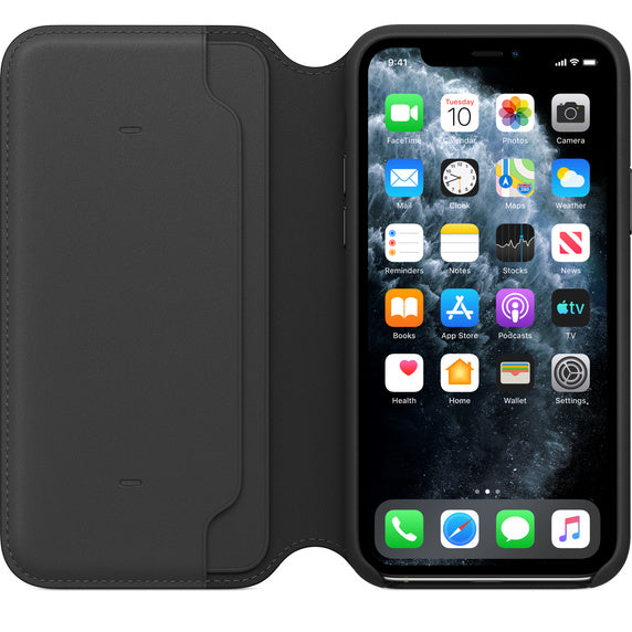 Apple iPhone 11 Pro Max Leather Folio - Black