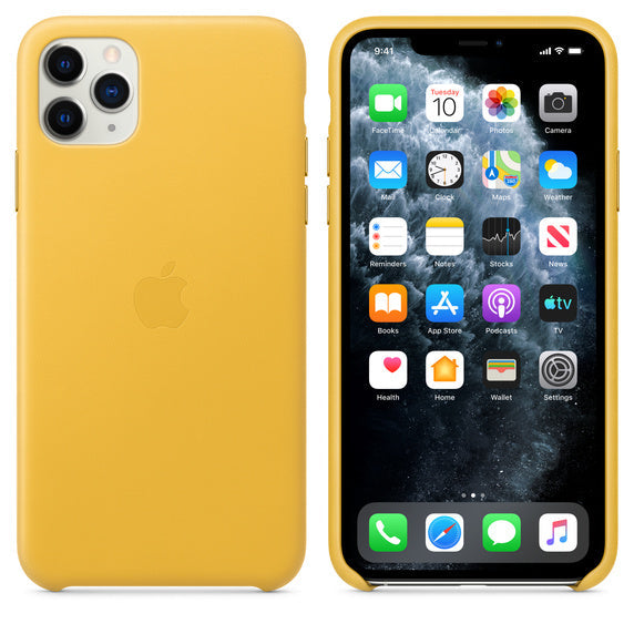 Apple iPhone 11 Pro Max Leather Case (MWYA2ZM/A) - Meyer Lemon