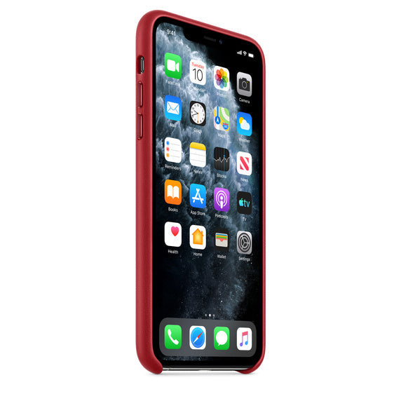 Apple iPhone 11 Pro Max Leather Case - Red
