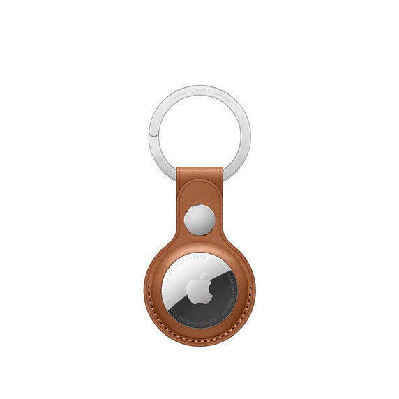 Apple AirTag Leather Key Ring, Saddle Brown (AirTag Not Included)