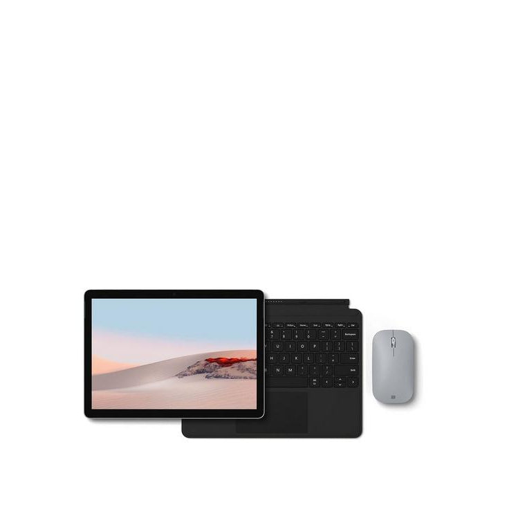 Microsoft Surface Go 2 Laptop Bundle, Intel Pentium, 4GB, 64GB, Type Cover and Wireless Mouse, Platinum