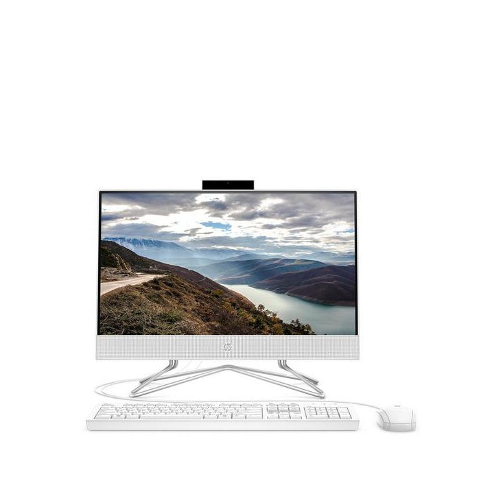 HP 22-df0001na All-in-One Desktop PC, 4GB RAM, 128GB SSD, 21.5" Full HD, White - LINE THROUGH LCD