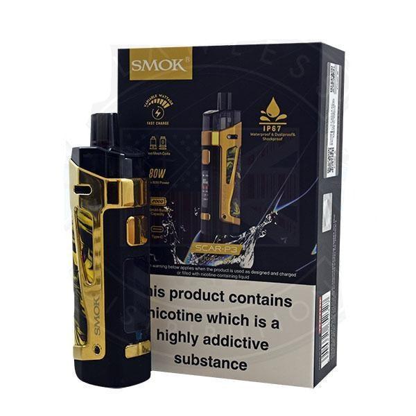 SMOK New Authentic Scar P3 2ml Pod Vape Starter Kit No Nicotine - Fluid Gold