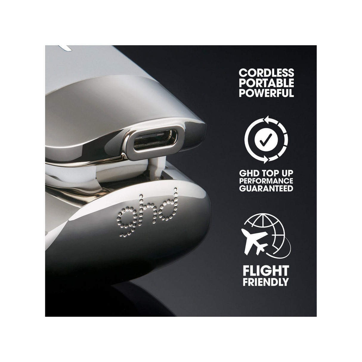 GHD Unplugged Mini Cordless Hair Straighteners - White