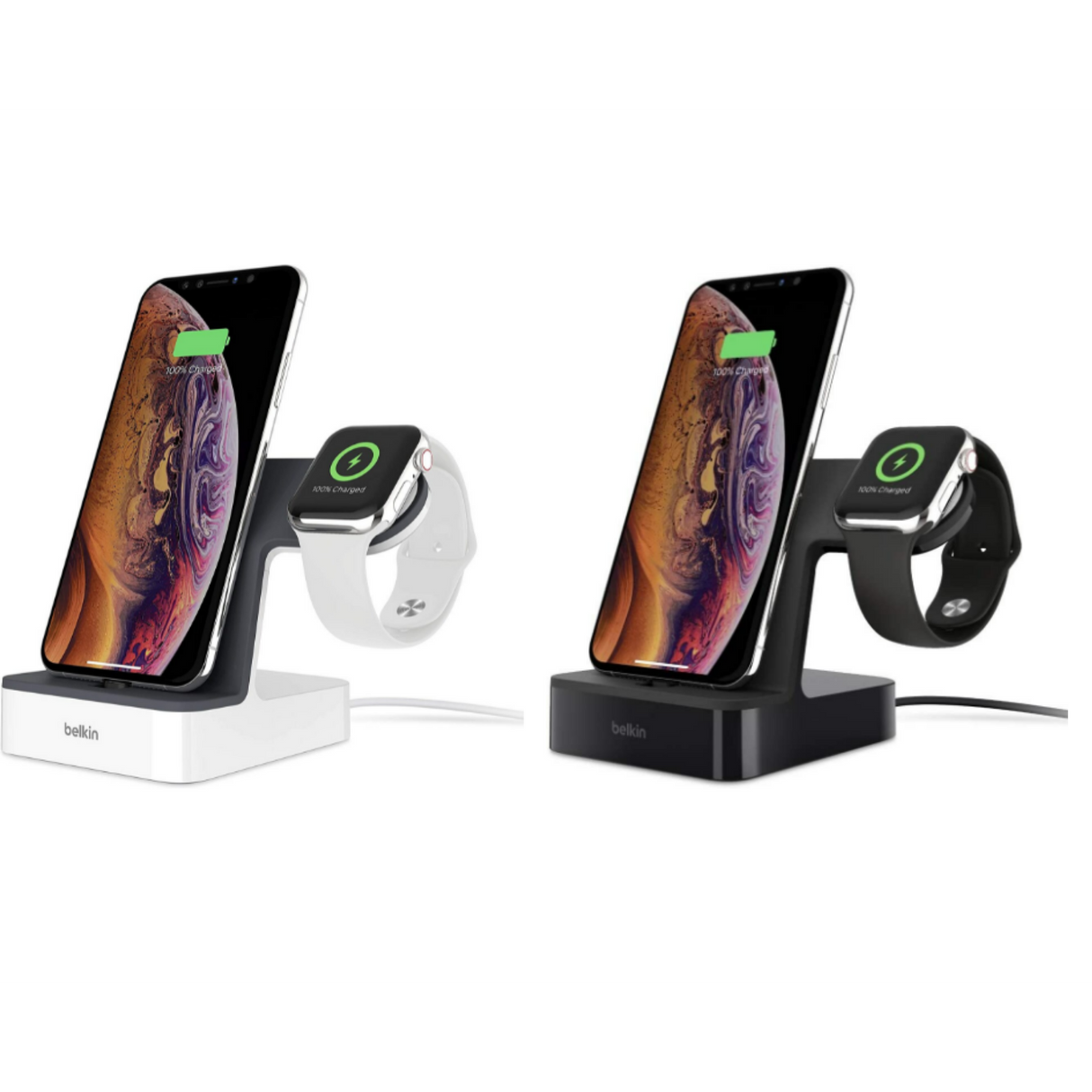 Belkin PowerHouse Charge Dock for Apple Watch + iPhone, White/Black