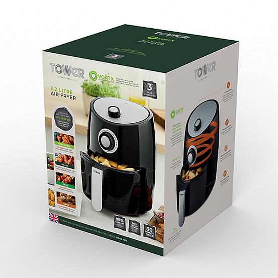 Tower T17023 2.2L Manual Air Fryer - Black