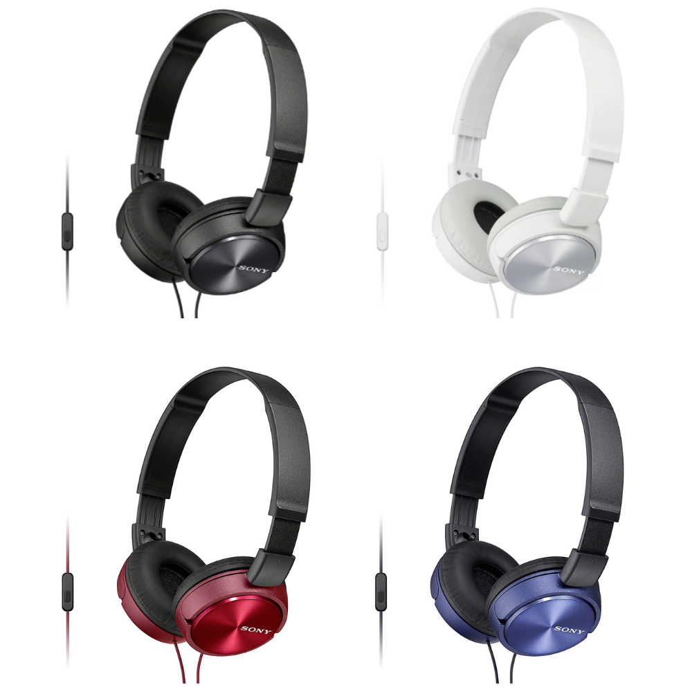 Sony MDR-ZX310AP Foldable Wired Headphones with Smartphone Mic and Control