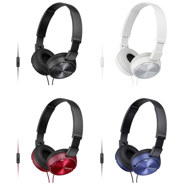 Sony MDR-ZX310AP Foldable Wired Headphones with Smartphone Mic and Control