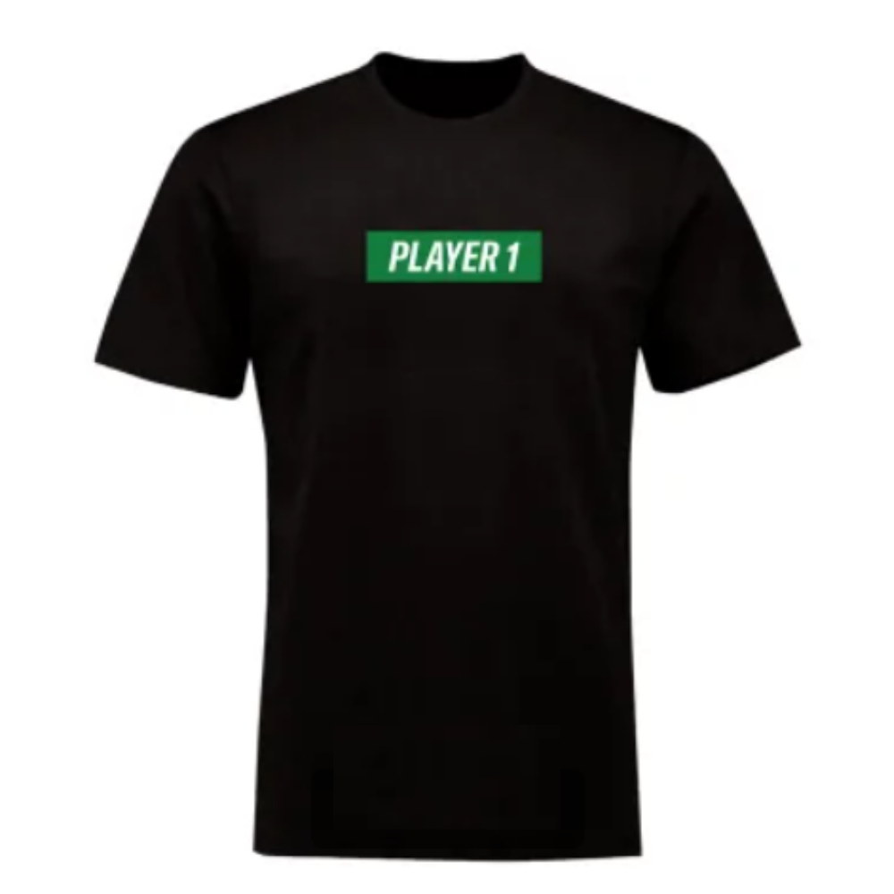 Gildan Xbox Series X Player 1 T-Shirt in Black/Green (Various Sizes)