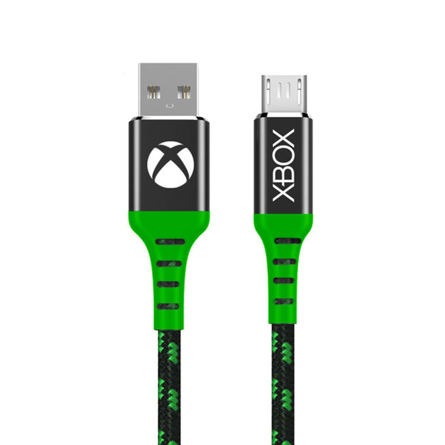 Numskull Xbox Play and Charge Micro USB Charging Cable - Black/Green