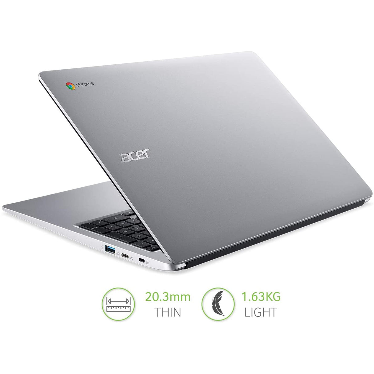 Acer CP315-3H Chromebook Laptop, Intel Pentium, 4GB RAM, 64GB eMMC, 15.6", Silver