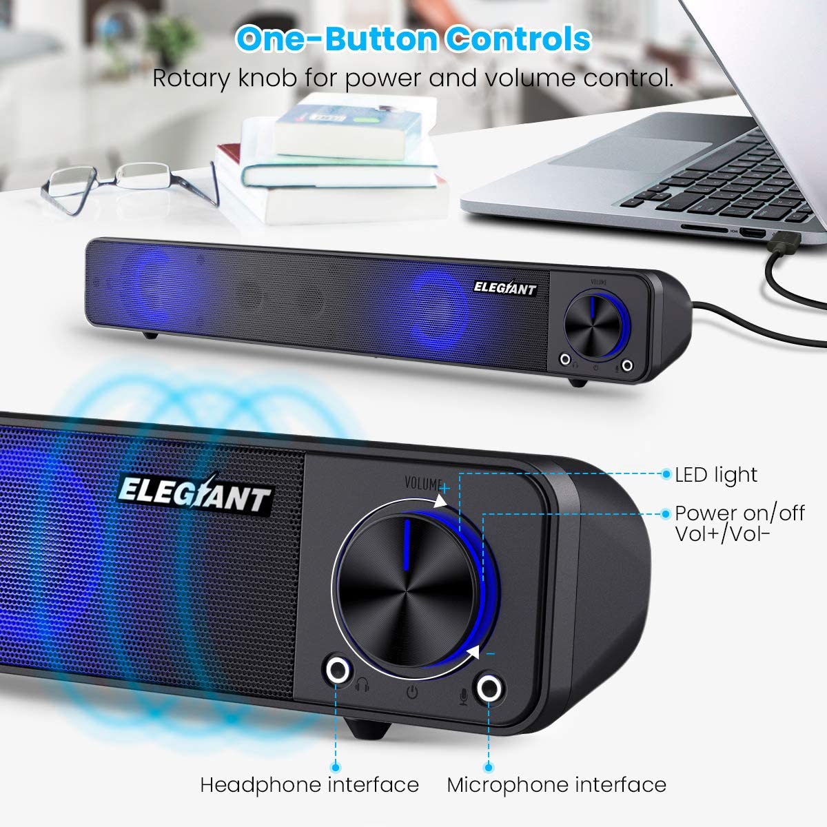 Elegiant SR200 USB Powered Mini Soundbar