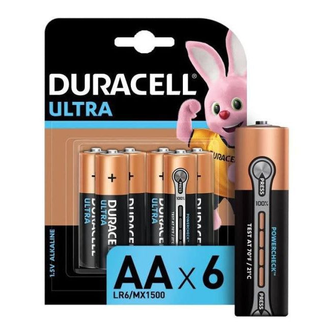 Duracell Ultra, 6 Pack Alkaline Batteries AA 6 1,5 Volts, LR06