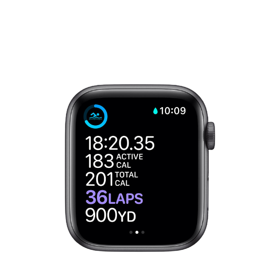 Apple Watch Series 6 GPS + Cellular, MG2E3B/A 44mm Space Grey Aluminium Case with Black Sport Band - Regular