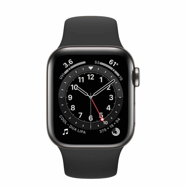 Apple Watch Series 6 GPS + Cellular - 40mm Graphite Stainless Steel Case with Black Sport Loop - New