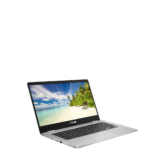 ASUS C423 Chromebook Laptop, Intel Celeron Processor, 4GB RAM, 64GB eMMC, 14" HD, Silver - (No Charger)