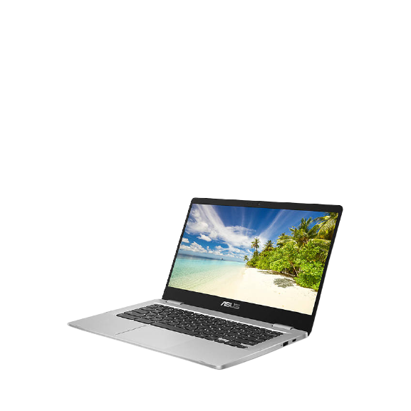 ASUS C423 Chromebook Laptop, Intel Celeron Processor, 4GB RAM, 64GB eMMC, 14" HD, Silver - (No Charger)