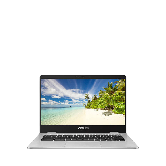 ASUS C423 Chromebook Laptop, Intel Celeron Processor, 4GB RAM, 64GB eMMC, 14" HD, Silver - (No Charger)