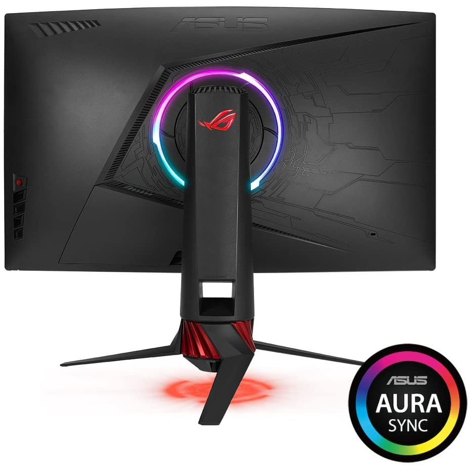 ASUS ROG STRIX Curved XG32VQ, 32 Inch (31.5 Inch) WQHD (2560 x 1440), VA, Up to 144 Hz, 125% sRGB, DP, HDMI, FreeSync, AuraSync, Red+Dark Gray